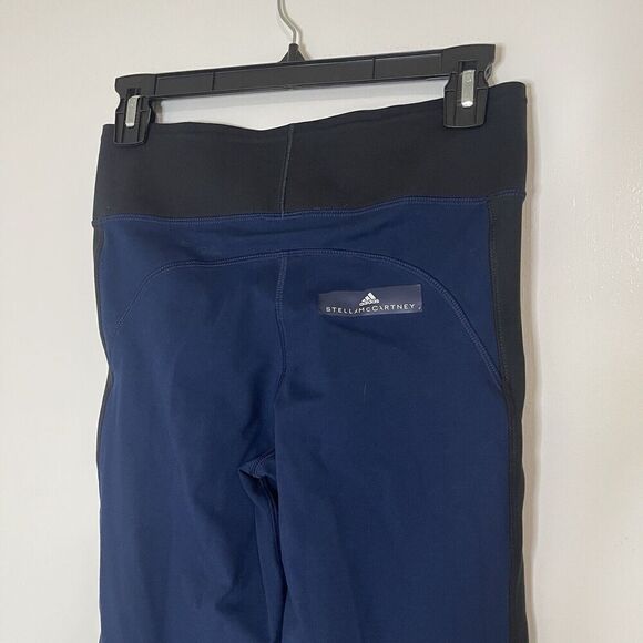 Stella McCartney Navy black colorblock 7/8 workout leggings size small - Picture 4 of 5